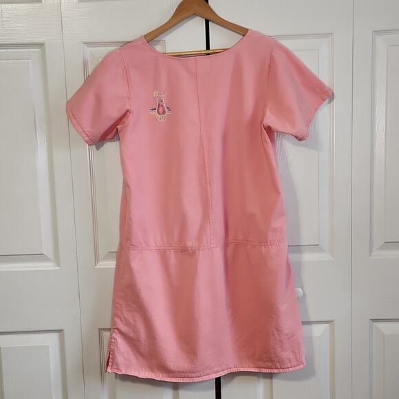 Bali Boutique Women's Pink Dress Size Med Embroidered Beach Knee Length Cotton - Picture 2 of 13